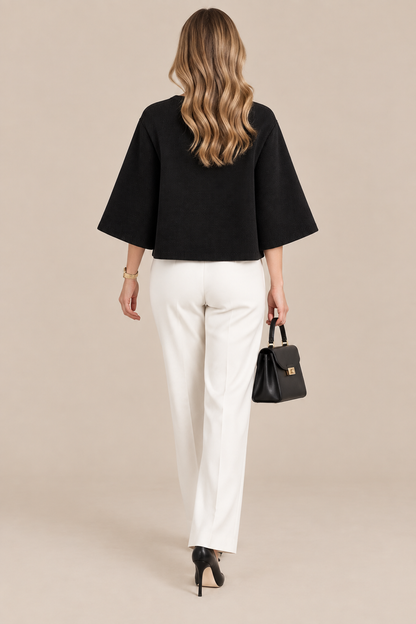 Mariella | Cardigan Damen Kurzarm mit grossen Knöpfen
