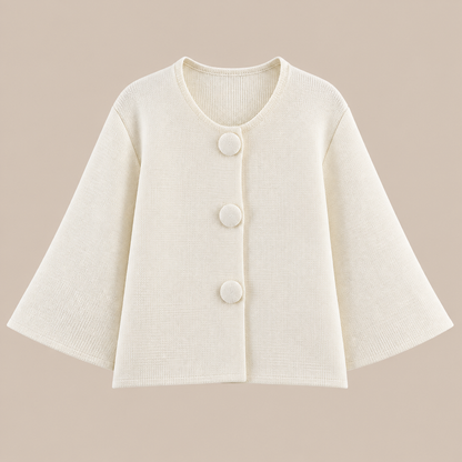Mariella | Cardigan Damen Kurzarm mit grossen Knöpfen