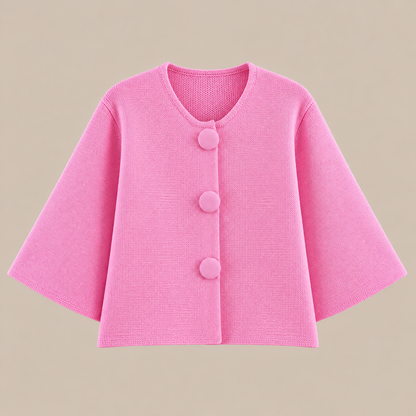 Mariella | Cardigan Damen Kurzarm mit grossen Knöpfen