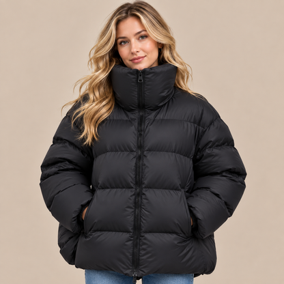 Marisse | Steppjacke Damen mit hohem Stehkragen und lockerer Passform