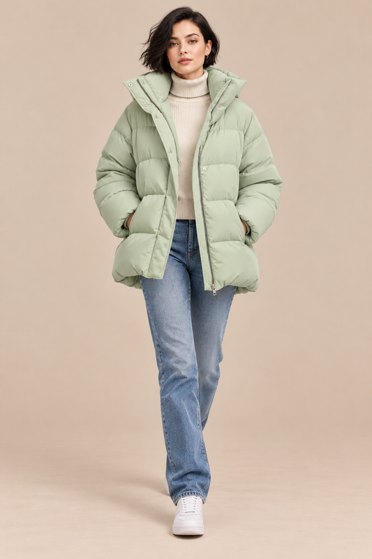 Marisse | Steppjacke Damen mit hohem Stehkragen und lockerer Passform