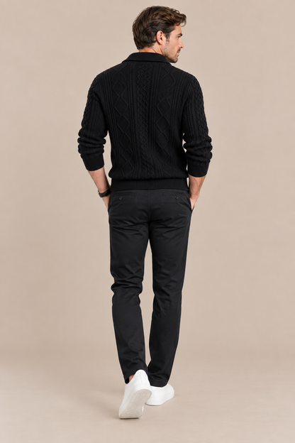 Markus | Cardigan Herren mit Zopfmuster und Reissverschluss