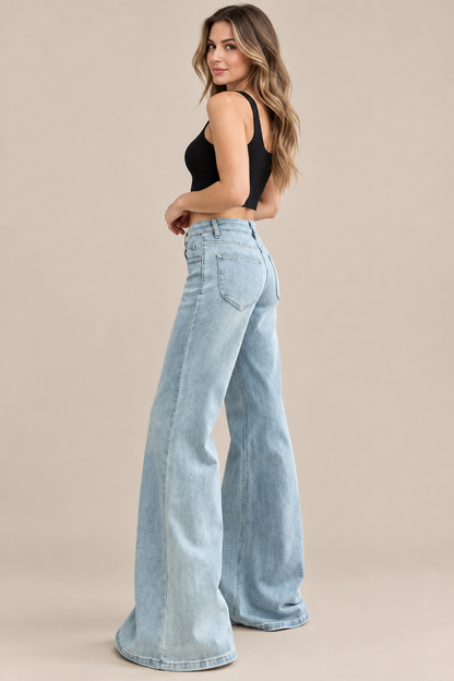 Marlou | Jeans Damen mit niedriger Taille und weitem Flared-Schnitt