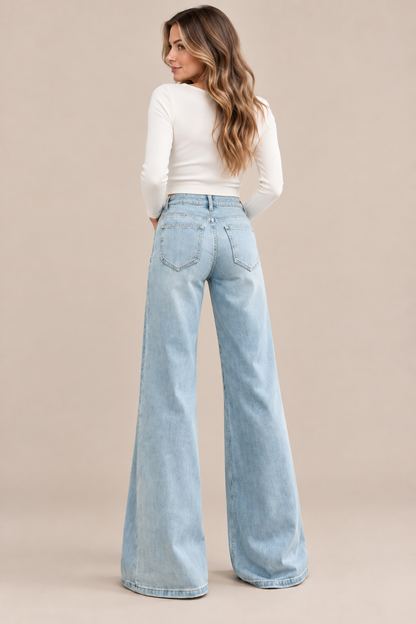 Marlou | Jeans Damen mit niedriger Taille und weitem Flared-Schnitt