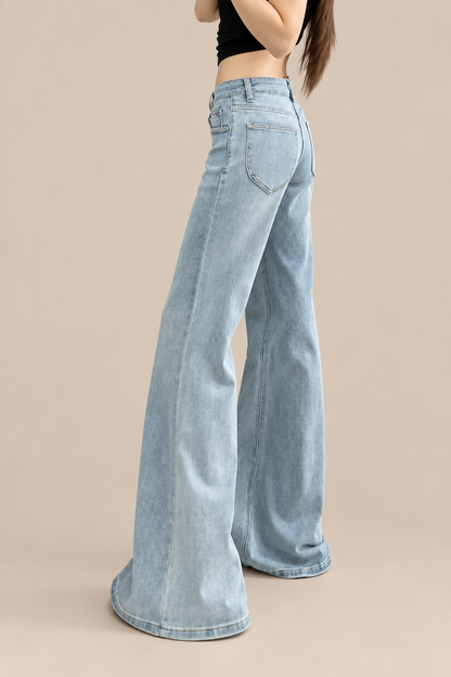 Marlou | Jeans Damen mit niedriger Taille und weitem Flared-Schnitt