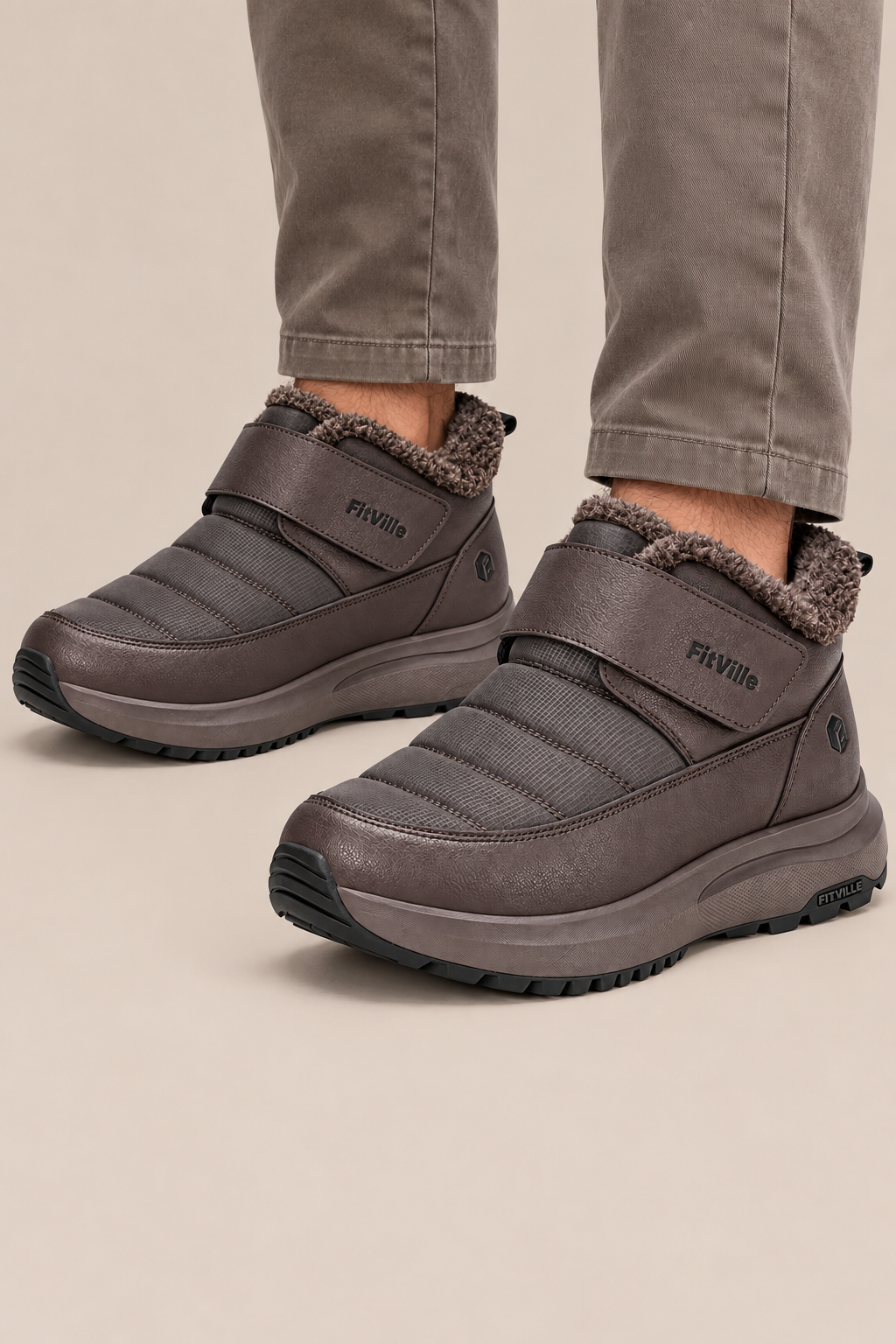 Martin | Winterstiefel Herren mit Klettverschluss und warmem Futter
