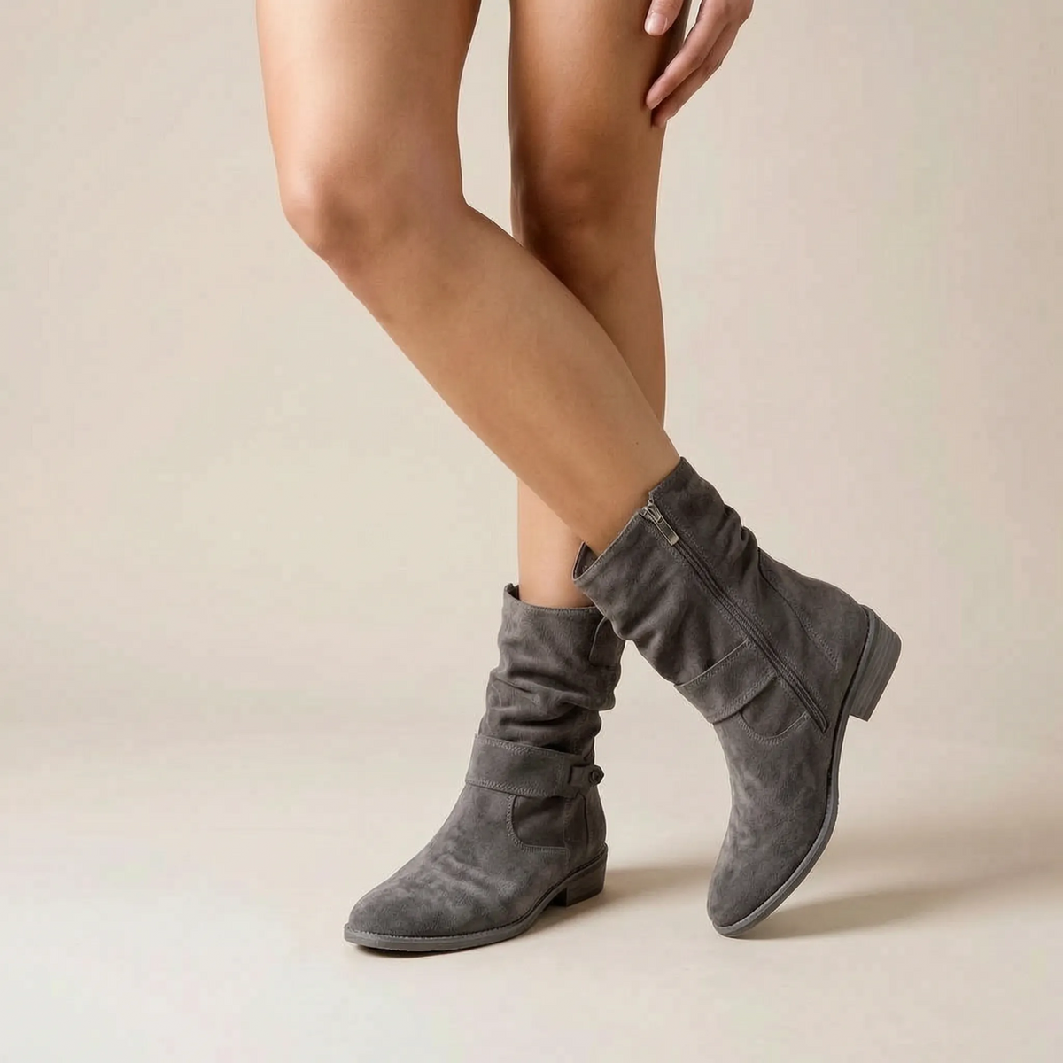 Mavelle | Lässige Damenstiefeletten Mit Gerafftem Schaft