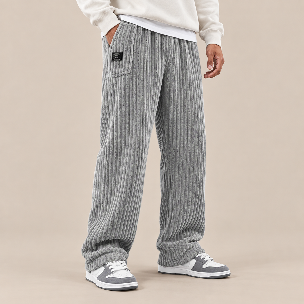 Mavero | Cordhose Herren mit weitem Bein und breiter Corduroy-Struktur