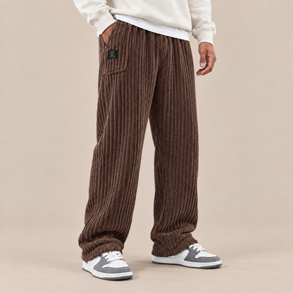 Mavero | Cordhose Herren mit weitem Bein und breiter Corduroy-Struktur
