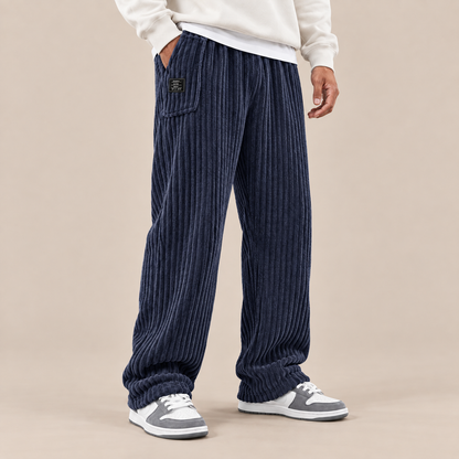 Mavero | Cordhose Herren mit weitem Bein und breiter Corduroy-Struktur