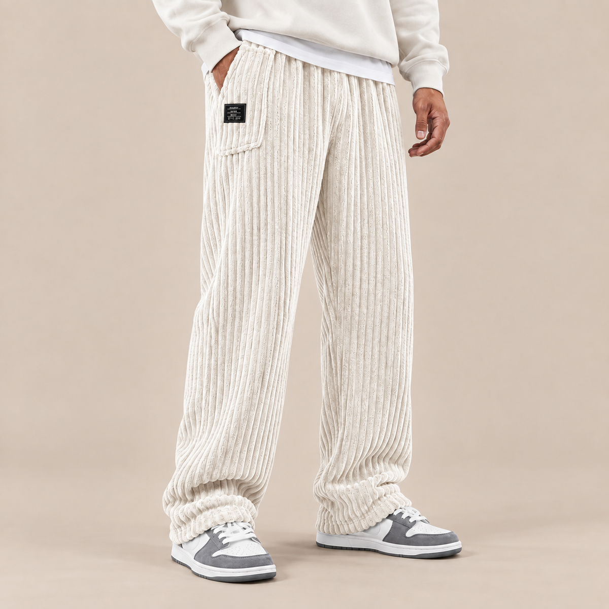 Mavero | Cordhose Herren mit weitem Bein und breiter Corduroy-Struktur