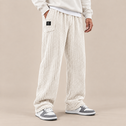Mavero | Cordhose Herren mit weitem Bein und breiter Corduroy-Struktur