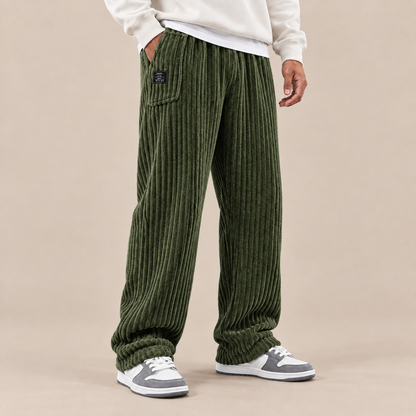 Mavero | Cordhose Herren mit weitem Bein und breiter Corduroy-Struktur