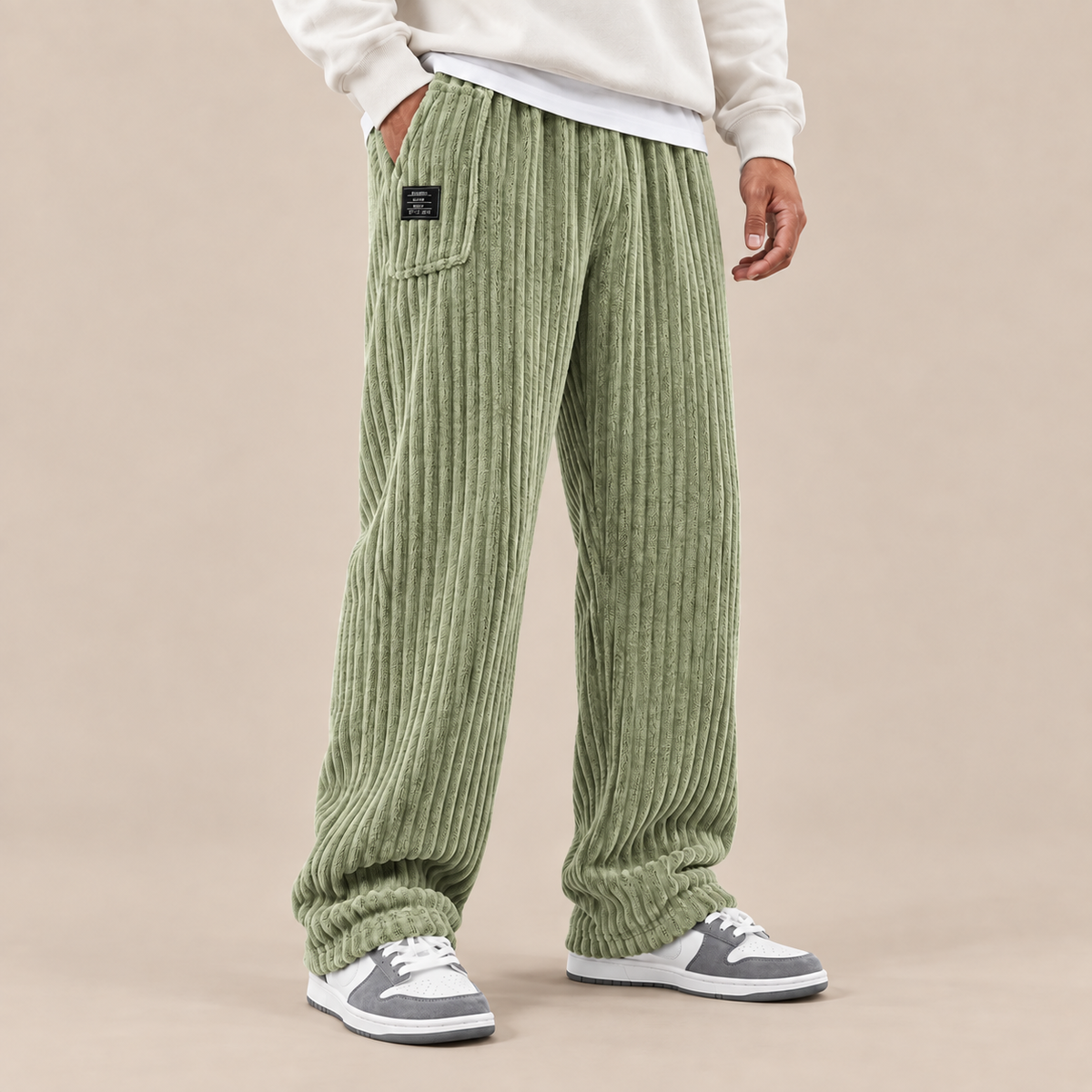 Mavero | Cordhose Herren mit weitem Bein und breiter Corduroy-Struktur