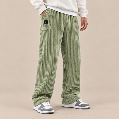 Mavero | Cordhose Herren mit weitem Bein und breiter Corduroy-Struktur