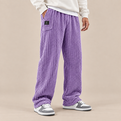 Mavero | Cordhose Herren mit weitem Bein und breiter Corduroy-Struktur