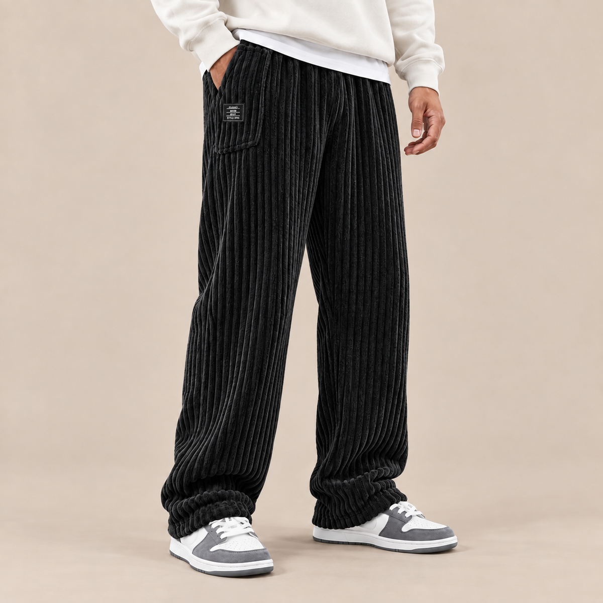 Mavero | Cordhose Herren mit weitem Bein und breiter Corduroy-Struktur