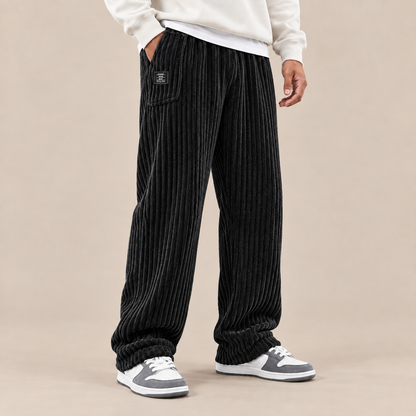 Mavero | Cordhose Herren mit weitem Bein und breiter Corduroy-Struktur