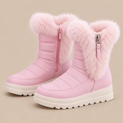 Mhaine | Winterstiefel Damen mit Fellbesatz und Keilsohle