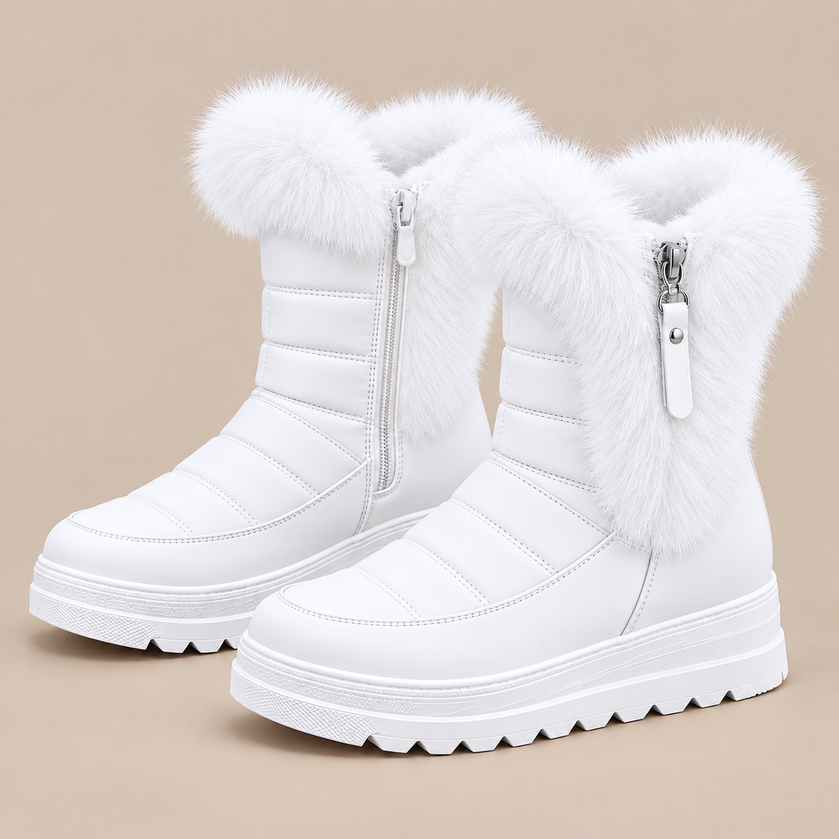 Mhaine | Winterstiefel Damen mit Fellbesatz und Keilsohle