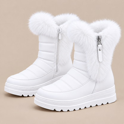 Mhaine | Winterstiefel Damen mit Fellbesatz und Keilsohle