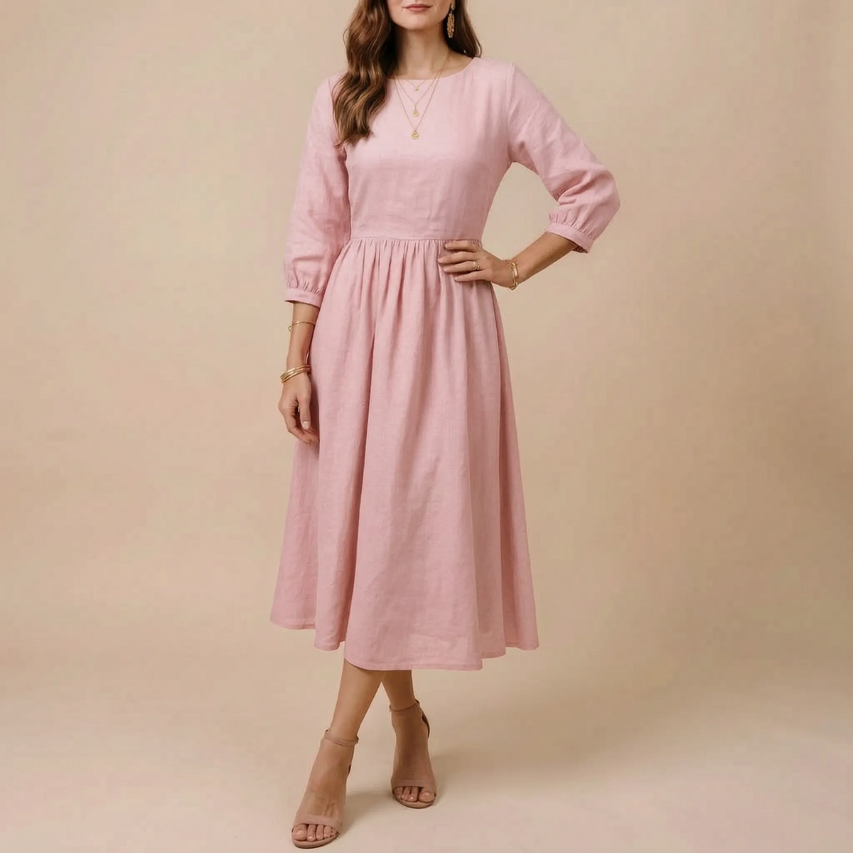 Midoria | Entspanntes Midikleid Dunkelblau