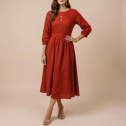 Midoria | Entspanntes Midikleid Dunkelblau