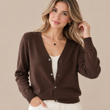 Mirella | Cardigan Damen mit V-Ausschnitt und Knöpfen