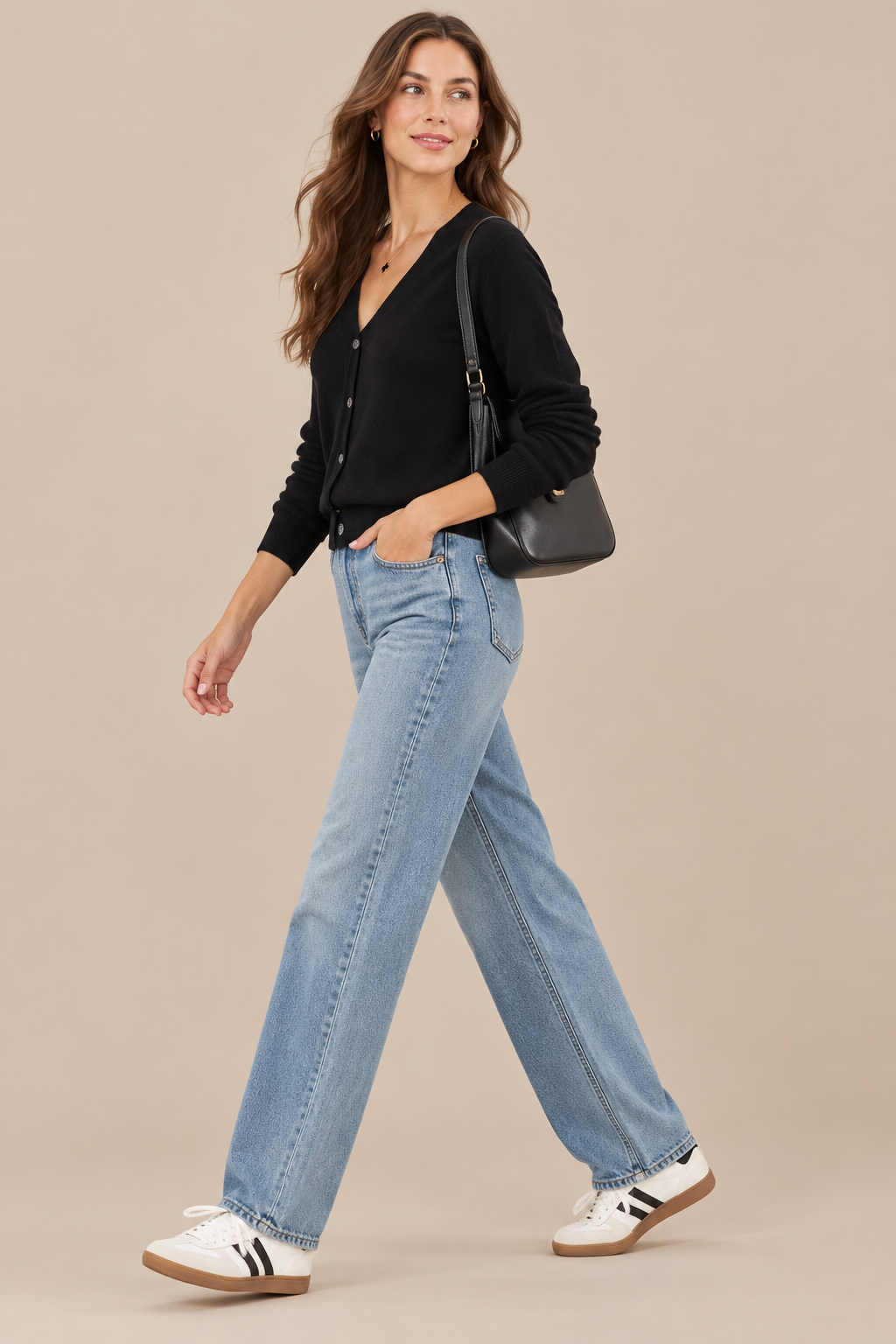 Mirella | Cardigan Damen mit V-Ausschnitt und Knöpfen