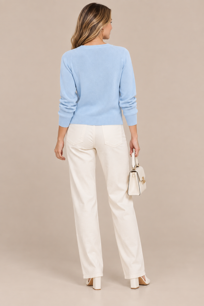 Mirella | Cardigan Damen mit V-Ausschnitt und Knöpfen