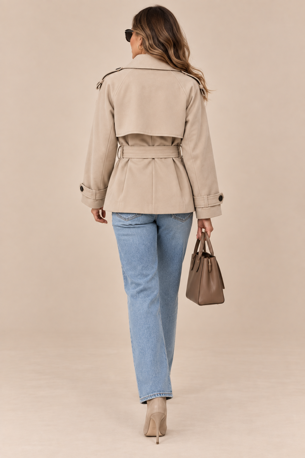 Mirevane | Trenchcoat mit kurzem Schnitt und Taillengürtel