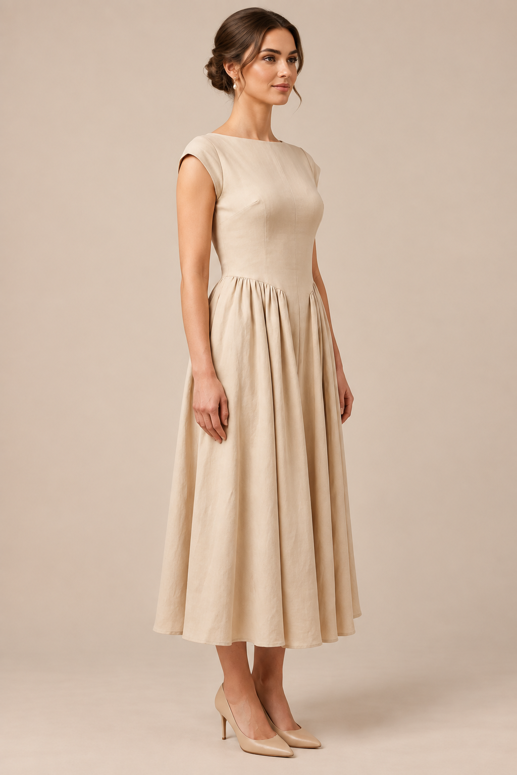 Mivana | Festliches Midikleid Mit Faltenrock