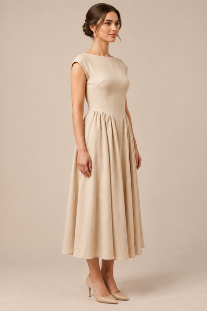 Mivana | Festliches Midikleid Mit Faltenrock