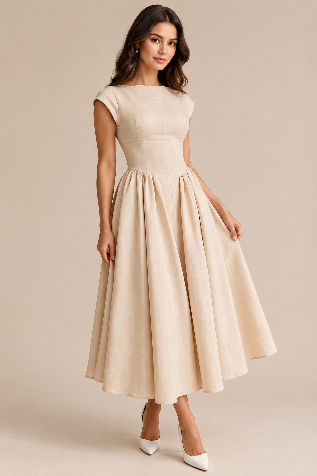 Mivana | Festliches Midikleid Mit Faltenrock