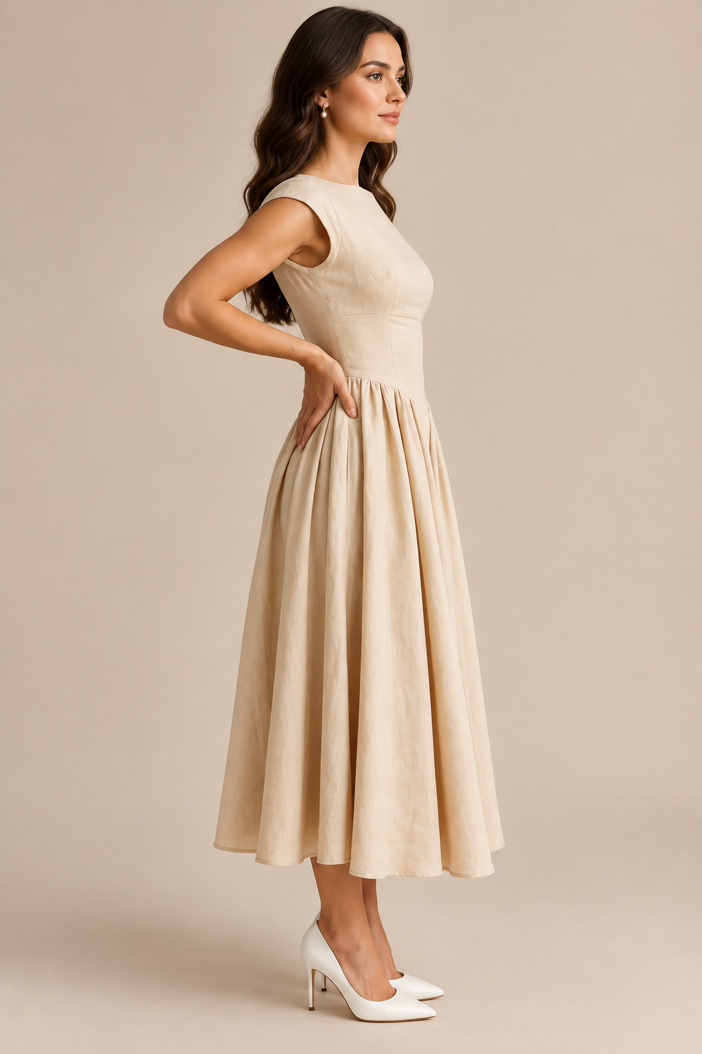 Mivana | Festliches Midikleid Mit Faltenrock