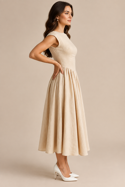 Mivana | Festliches Midikleid Mit Faltenrock