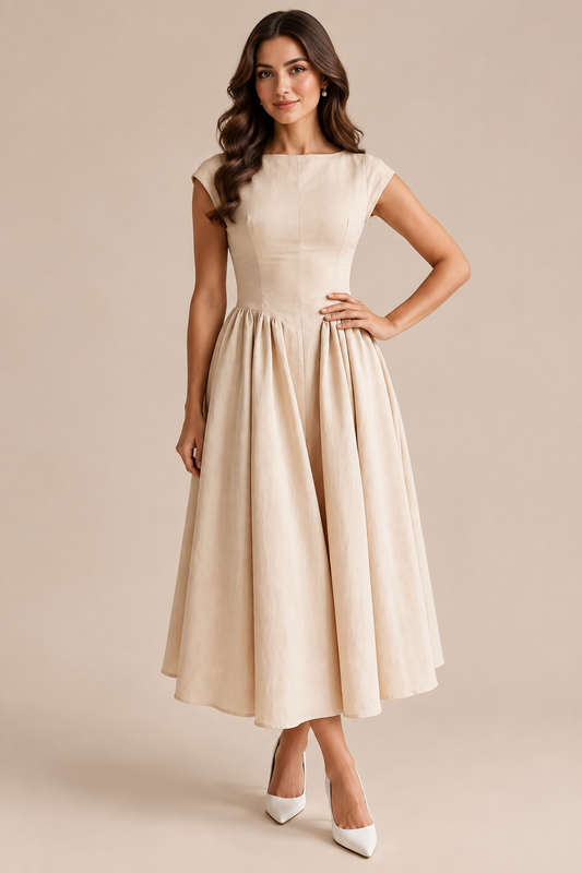 Mivana | Festliches Midikleid Mit Faltenrock