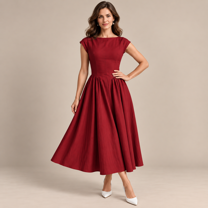 Mivana | Festliches Midikleid Mit Faltenrock