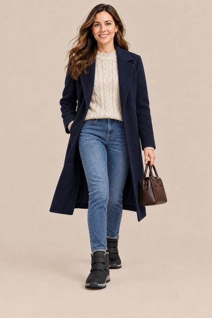 Monica | Winterstiefel Damen mit Klettverschluss und warmem Futter