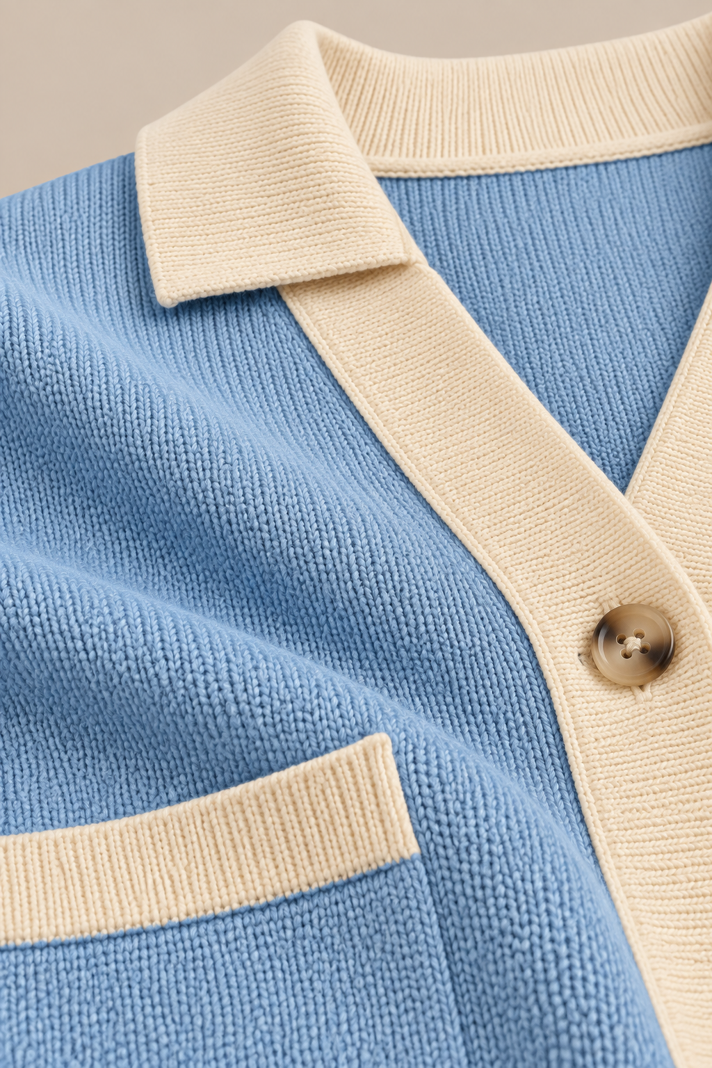 Noelle | Cardigan Damen Kurzarm mit Kontrastkragen