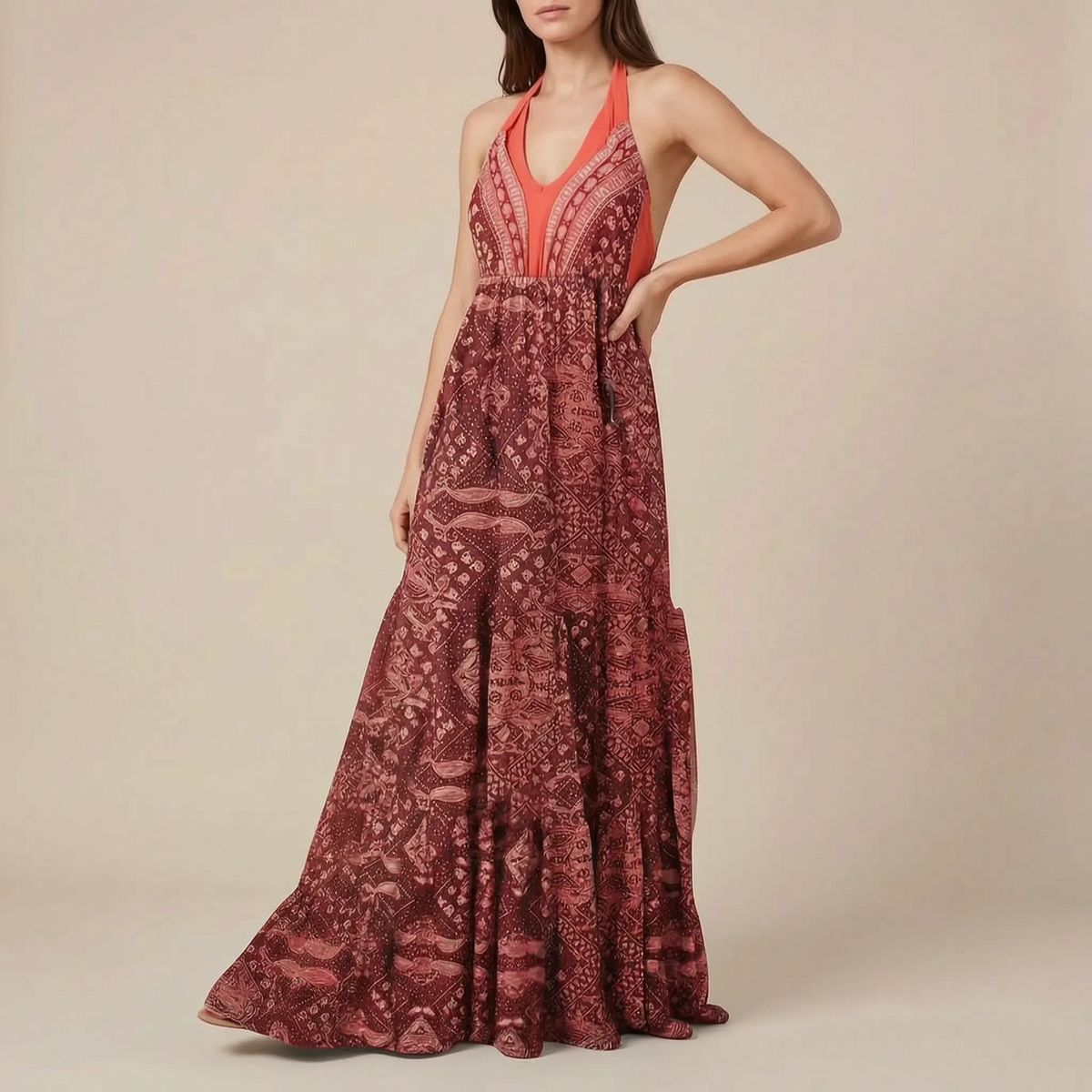 Novalo | Fließendes Maxikleid Im Sommerlichen Boho-Stil