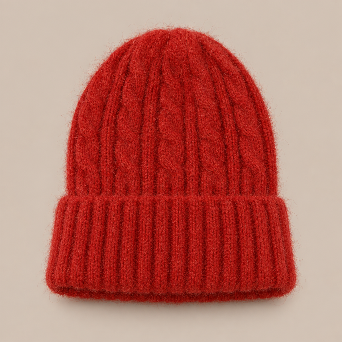 Odelisse | Wintermütze mit Zopfmuster und Umschlag