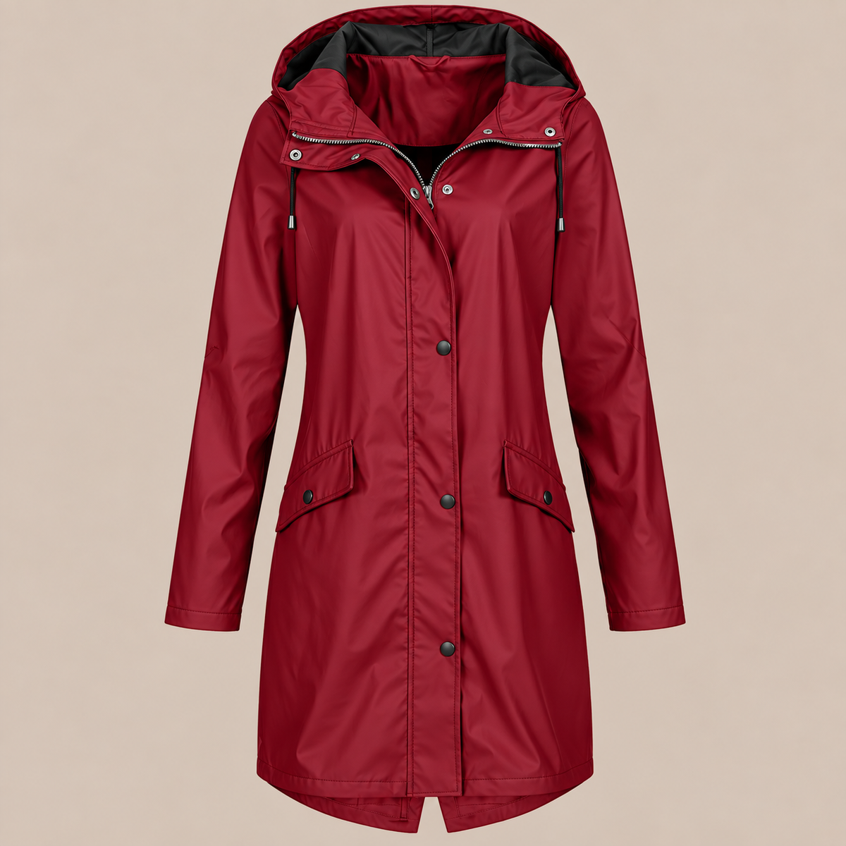 Orlienne | Lange Regenjacke mit Kapuze
