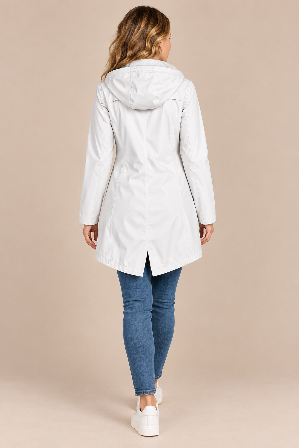 Orlienne | Lange Regenjacke mit Kapuze