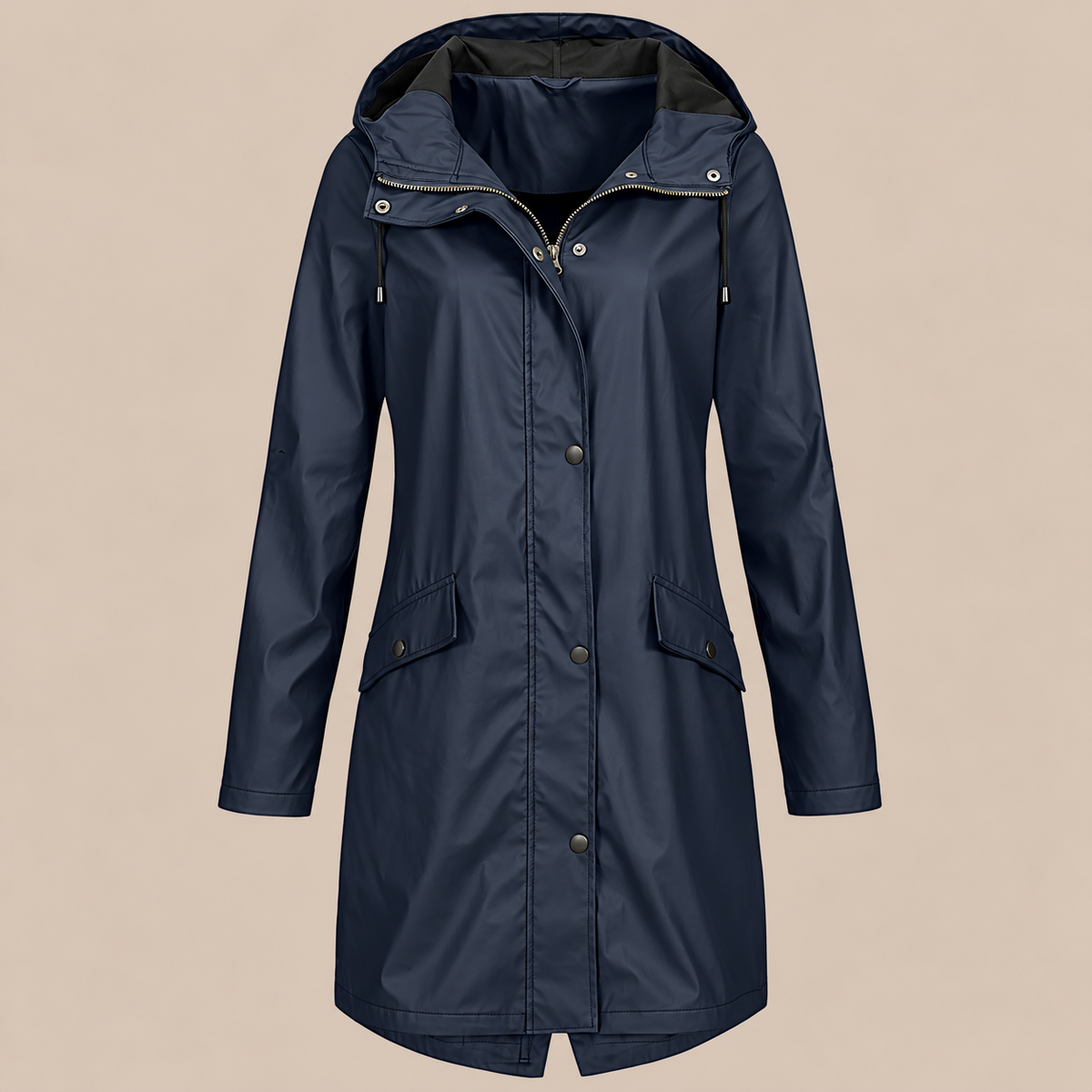 Orlienne | Lange Regenjacke mit Kapuze