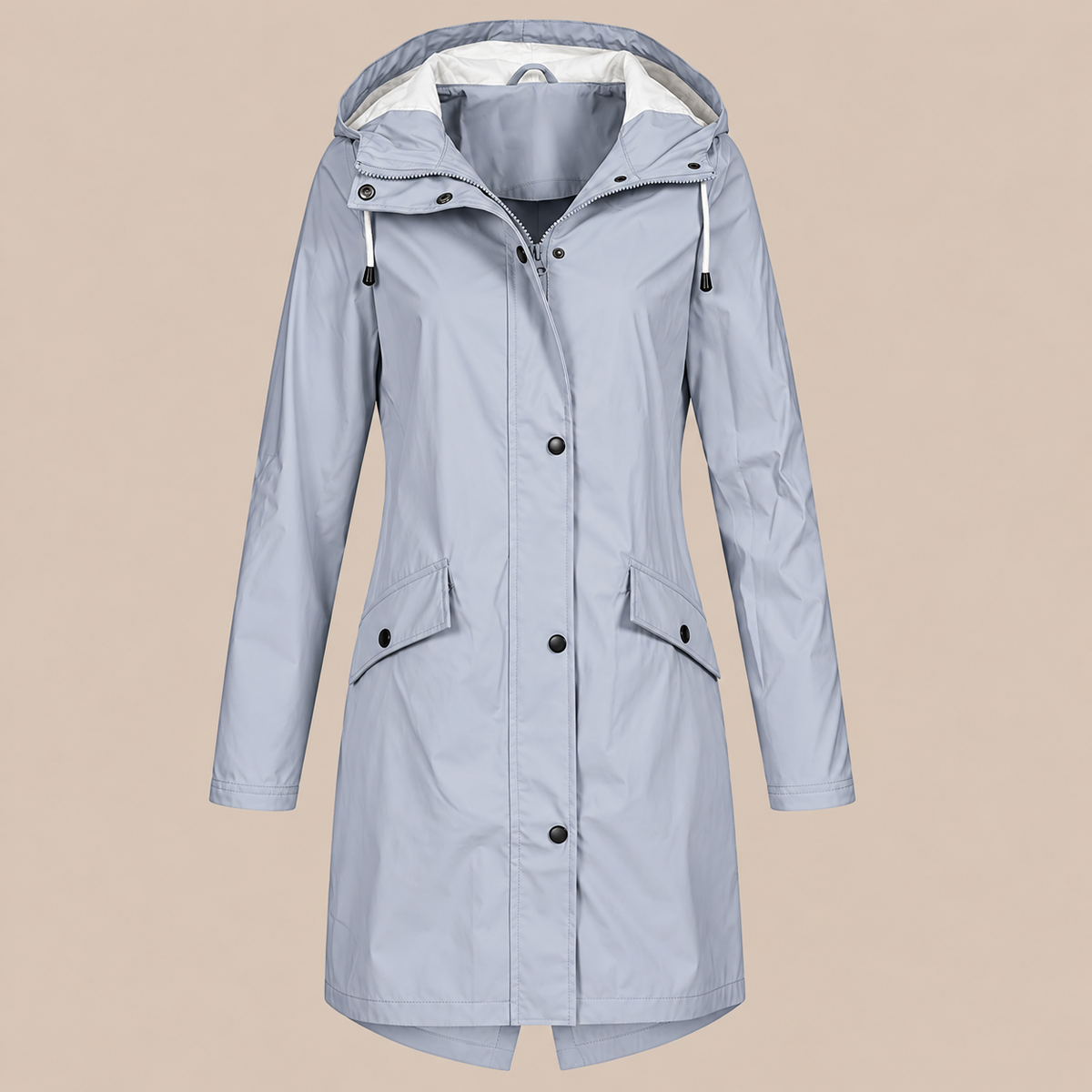 Orlienne | Lange Regenjacke mit Kapuze