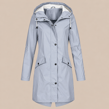 Orlienne | Lange Regenjacke mit Kapuze