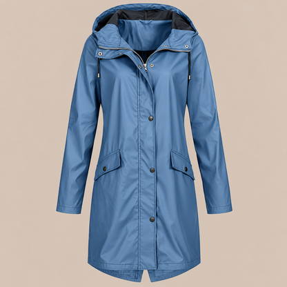 Orlienne | Lange Regenjacke mit Kapuze