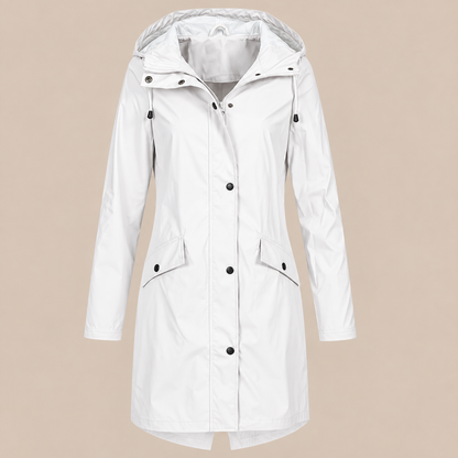 Orlienne | Lange Regenjacke mit Kapuze