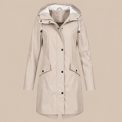 Orlienne | Lange Regenjacke mit Kapuze